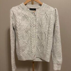 Lyla + Luxe Wool Blend Argyle Cardigan – Small